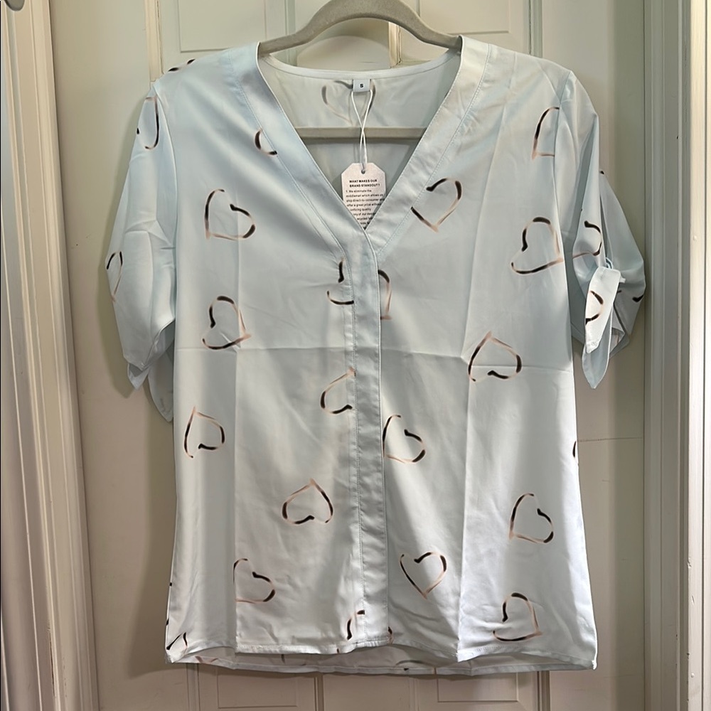 Heart Print Women's Top